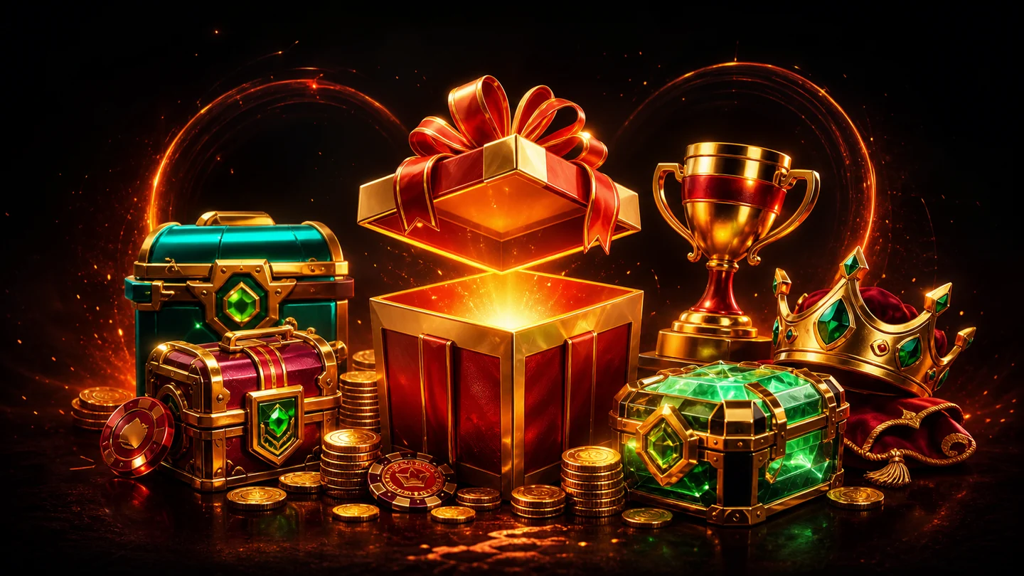 Beef Casino Reward-Kisten, Geschenk, Pokal und Krone